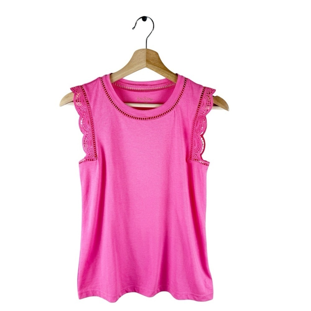Lilly Pulitzer Pink Lace Detail Tank Size XXS